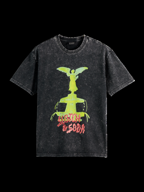 Maison Scotch Washed Artwork Relaxed Fit T-shirt