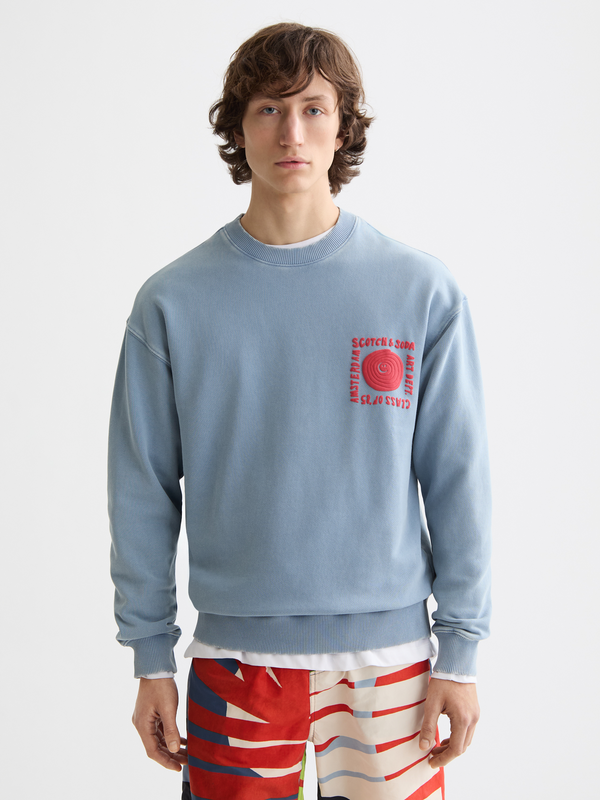 maison scotch washed artwork sweatshirt