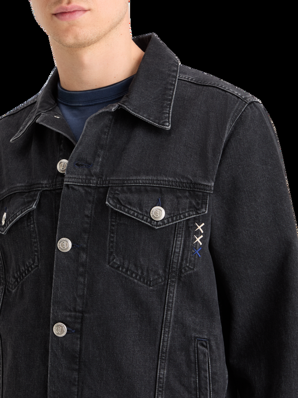 Maison Scotch WASHED BLACK DENIM TRUCKER JACKET