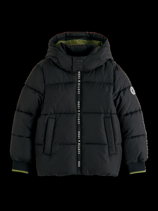 maison scotch WATER REPELLENT HOODED PUFFER JACKET