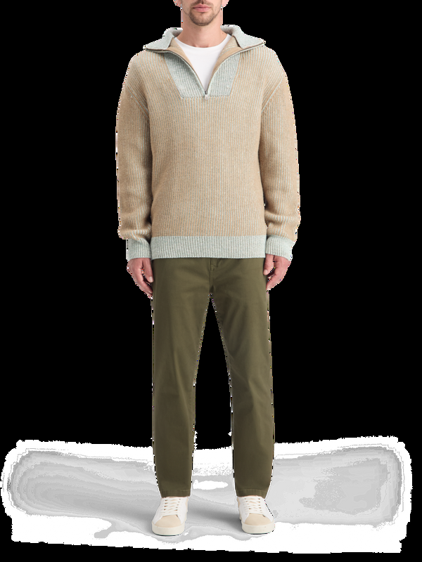 maison scotch ZIP TROYER ALPACA WOOL BLEND SWEATER