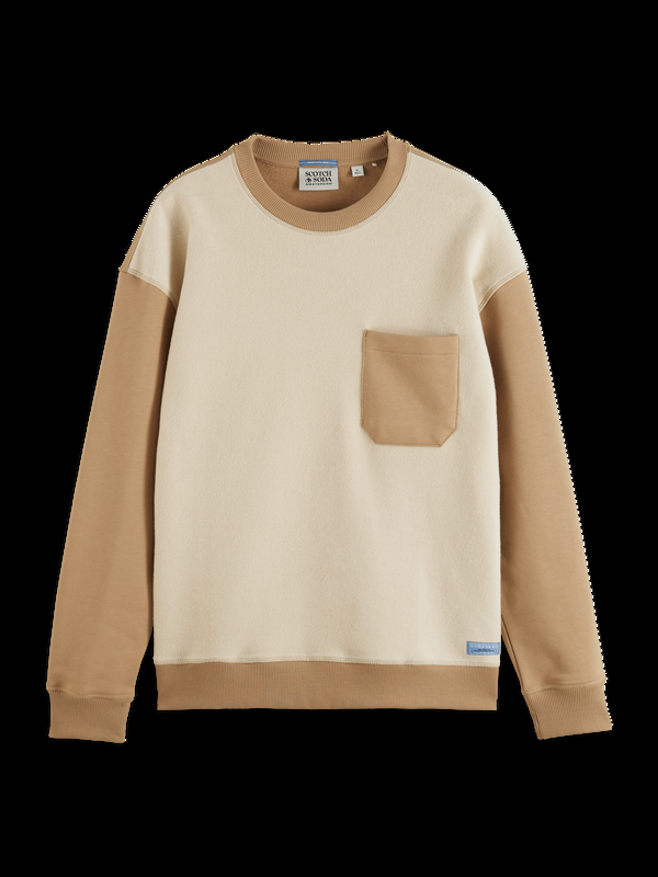 maison scotch Omgekeerd sweatshirt van badstof met colourblocking