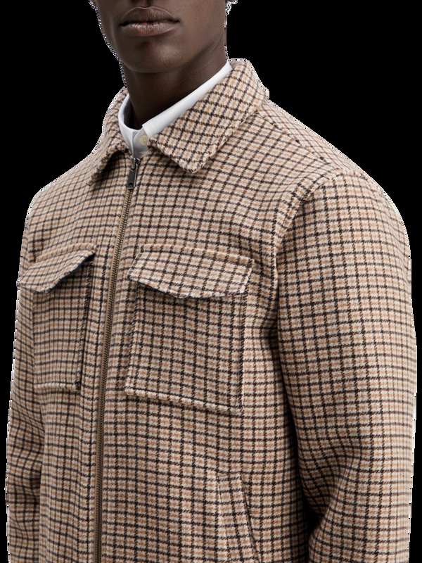 Maison Scotch Overshirt Met Ritssluiting Van Een Wolmix