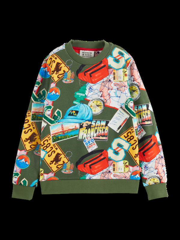 maison scotch REGULAR-FIT ALLOVER PRINTED SWEATSHIRT