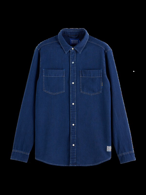 Maison Scotch REGULAR FIT PREMIUM INDIGO TWILL WASHED SHIRT