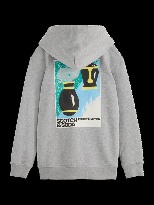 Maison Scotch RELAXED-FIT ARTWORK ZIP-THROUGH HOODIE