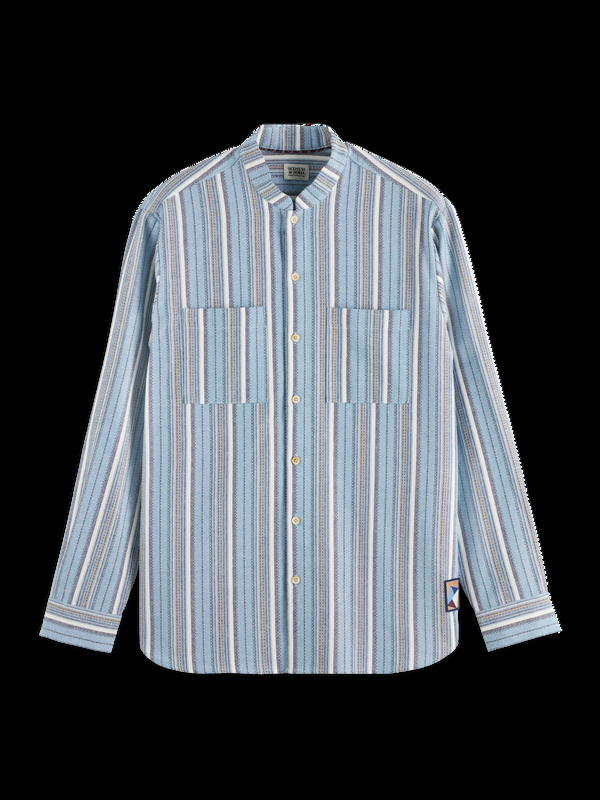 maison scotch Relaxed fit gestructureerd overhemd met veelkleurige strepen