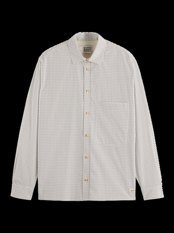 Maison Scotch Relaxed Fit Yarn-dyed Micro-check Shirt
