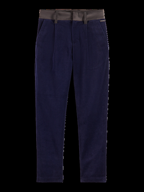 maison scotch RELAXED SLIM-FIT VELVET DRESSED PANTS