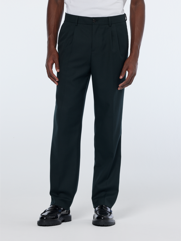 Maison Scotch Relaxed Straight Fit Pleated Tailored Chino