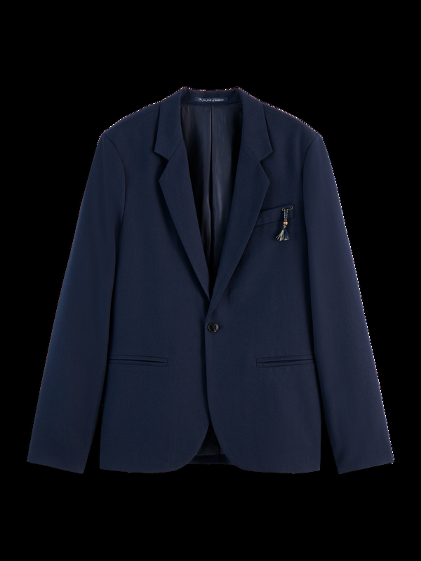 maison scotch RELAXED WOOL-BLEND SINGLE-BUTTON BLAZER