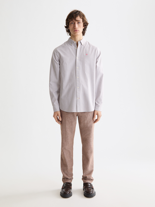 Maison Scotch Seasonal Essentials Striped Oxford Shirt