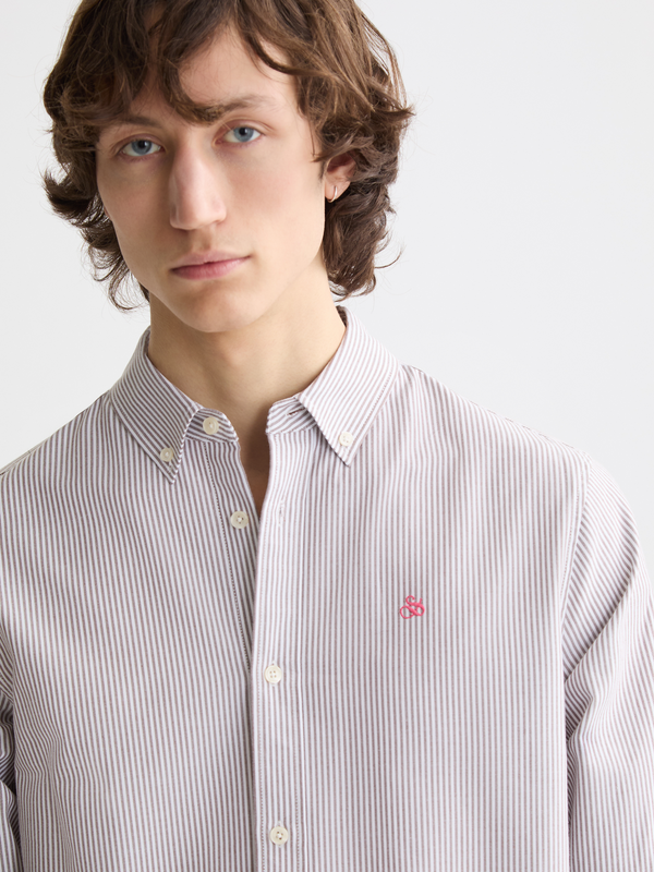 Maison Scotch Seasonal Essentials Striped Oxford Shirt
