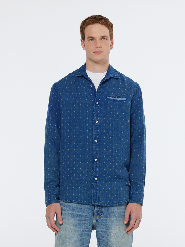 maison scotch Special denim weave with wash effects shirt