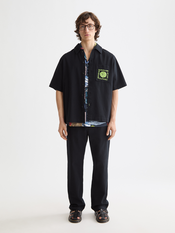 Maison Scotch Structured Cotton Short-sleeved Shirt