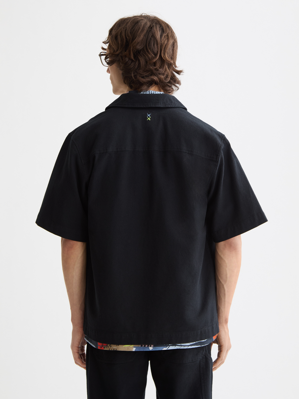 Maison Scotch Structured Cotton Short-sleeved Shirt