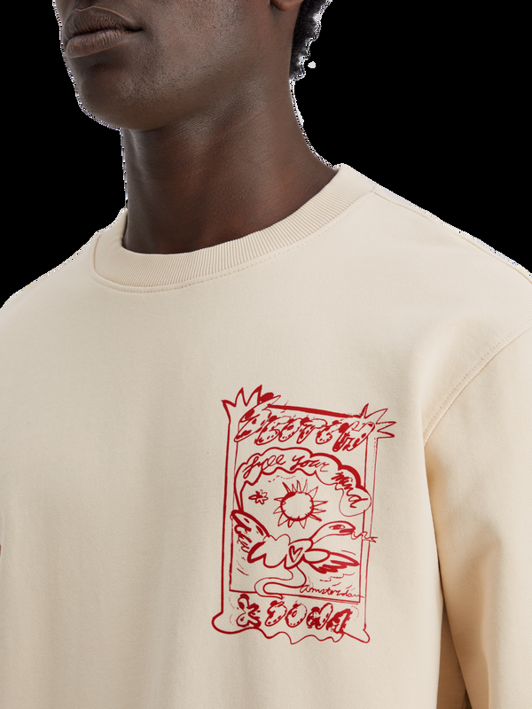 Maison Scotch Sweatshirt Met Artwork Op De Voorkant Op De Borst