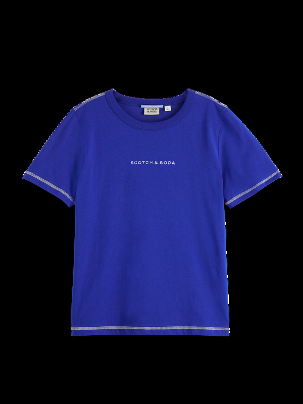 Maison Scotch T-shirt Met Normale Pasvorm En Flatlockdetail