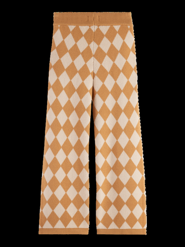 Maison Scotch TONAL CHECKERBOARD KNITTED STRAIGHT LEG PANT