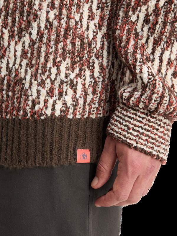 Maison Scotch TURTLE NECK JACQUARD EXTRA DROPPED SHOULDER SWEATER