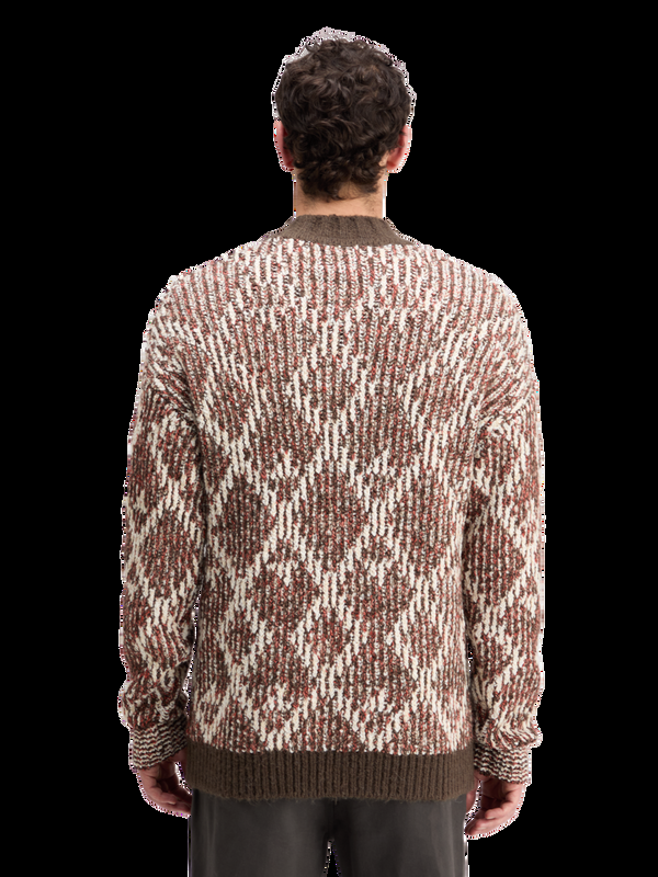 Maison Scotch TURTLE NECK JACQUARD EXTRA DROPPED SHOULDER SWEATER