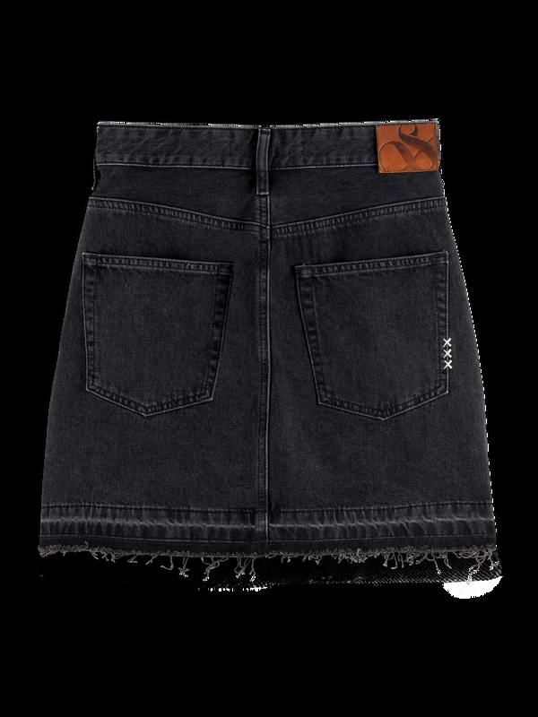 Maison Scotch WASHED BLACK DENIM MINI SKIRT WITH CARGO POCKETS