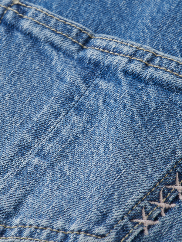 Maison Scotch WASHED DENIM DUNGAREE WITH WIDE LEG- DREAMCATCHER