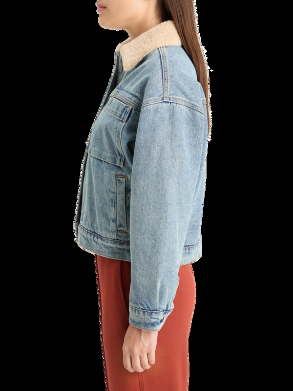 Maison Scotch WASHED DENIM JACKET WITH SHERPA DETAILS