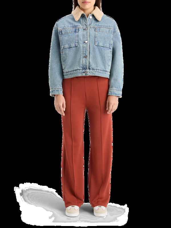 maison scotch WASHED DENIM JACKET WITH SHERPA DETAILS