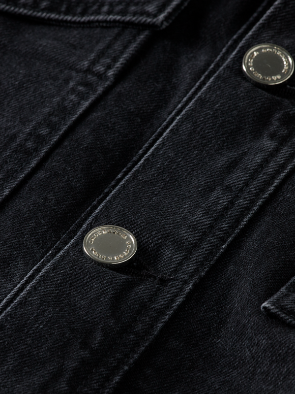 Maison Scotch WORKED OUT BLACK CARGO DENIM JACKET WITH BELT