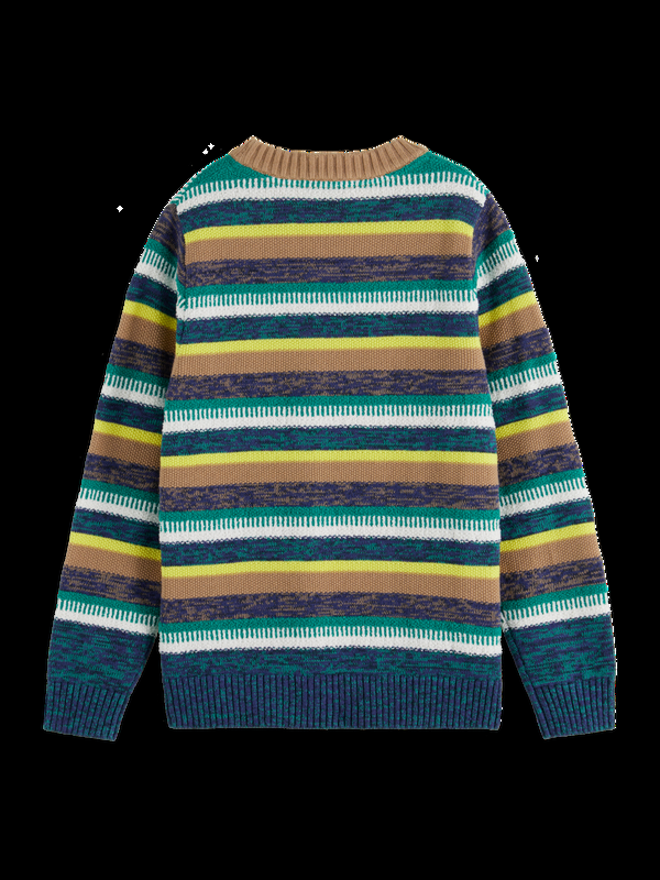 Maison Scotch YARN-DYED STRIPED STRUCTURED PULLOVER