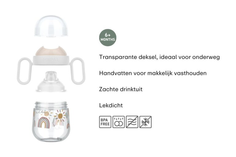 mepal Antilek tuitbeker Mepal Mio 200 ml - Sunshine & Rainbow