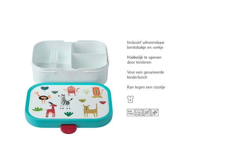 mepal Campus Bento lunchbox met vorkje - Animal Friends