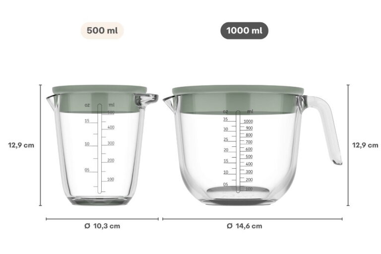 Mepal Maatbeker Met Deksel Chef It Glas 1000 Ml - Navy