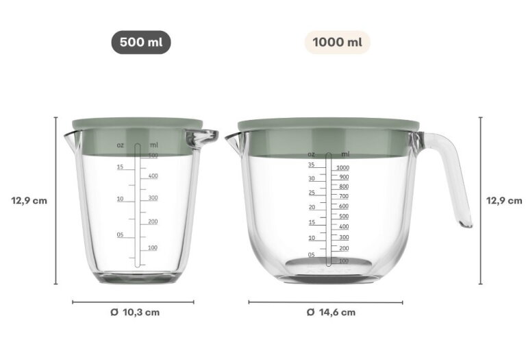 Mepal Maatbeker Met Deksel Chef It Glas 500 Ml - Coral