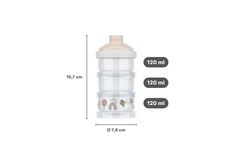 Mepal Melkpoedertoren Mepal Mio 3-delig - Sunshine & Rainbow