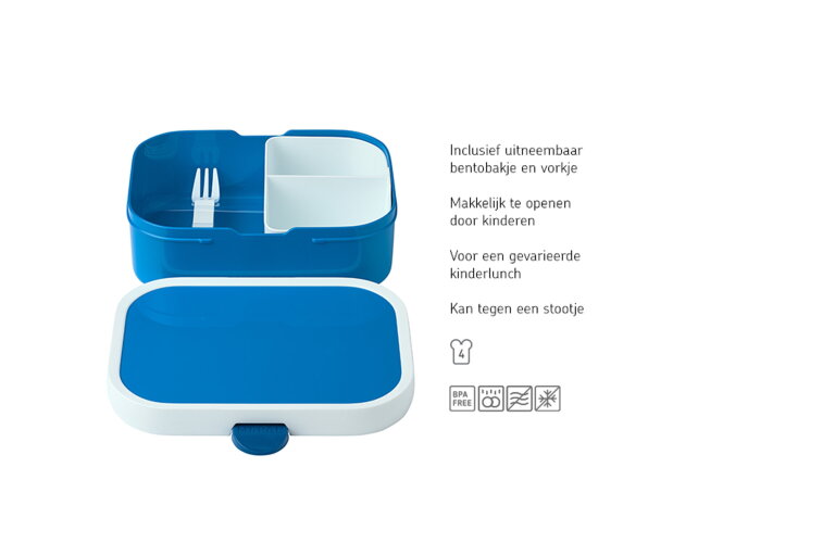 mepal Campus Bento lunchbox met vorkje - blauw