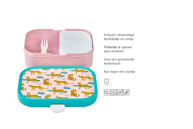 mepal Campus Bento lunchbox met vorkje - Leopard