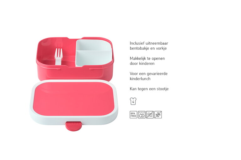 mepal Campus Bento lunchbox met vorkje - roze