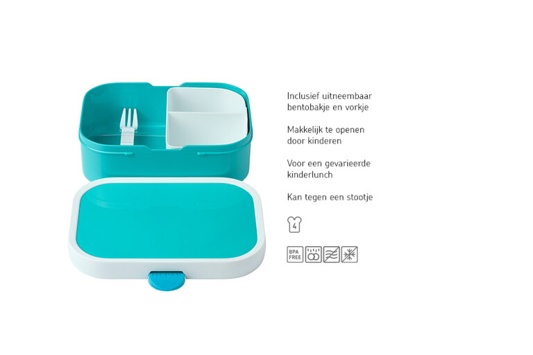 mepal Campus Bento lunchbox met vorkje - turquoise