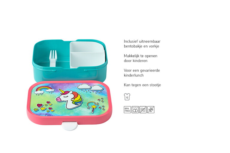 mepal Campus Bento lunchbox met vorkje - Unicorn