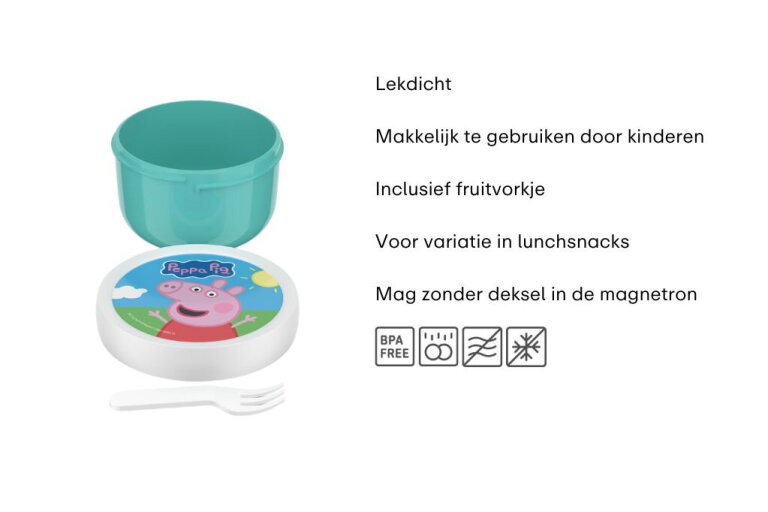 mepal Campus fruitbox 300 ml met vorkje - Peppa Pig