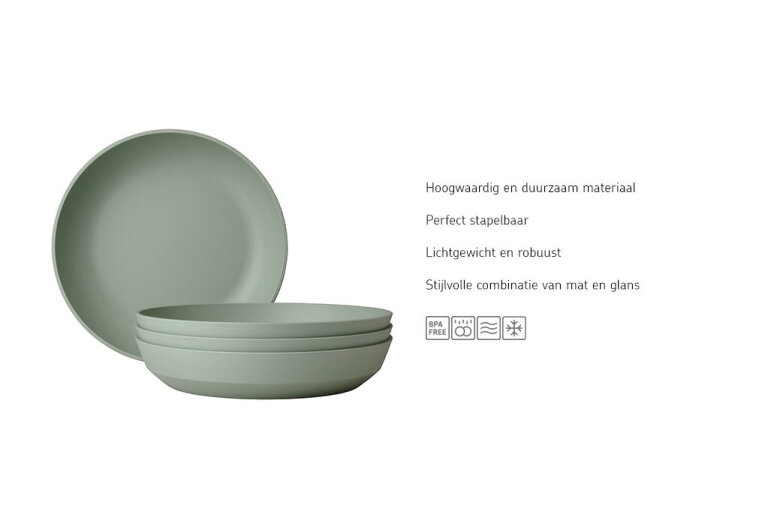 mepal Diep bord Silueta 210 mm - Nordic sage