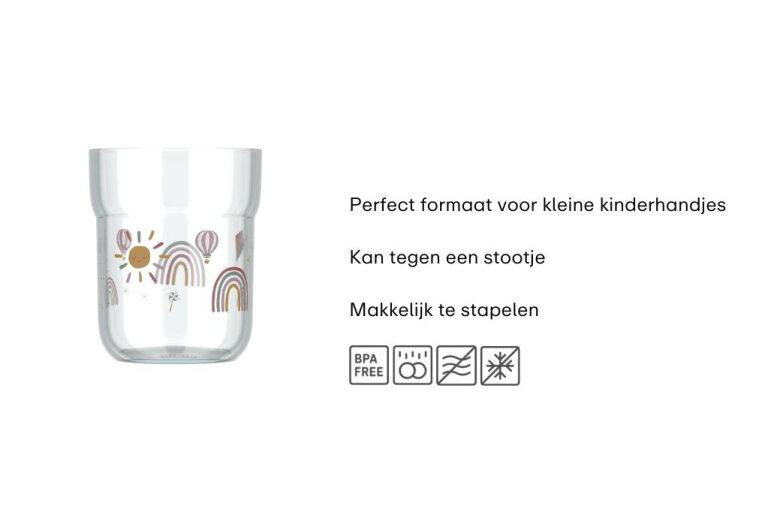 mepal Kinderglas Mepal Mio 250 ml - Sunshine & Rainbow