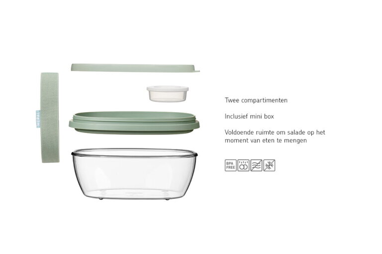 mepal Saladbox Ellipse - Nordic black
