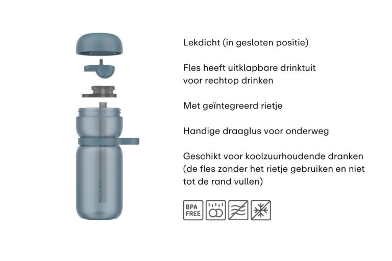mepal Sportfles Flip 600 ml - Frost blue