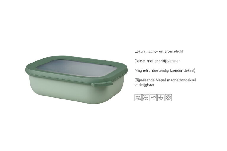 mepal Multikom Cirqula rechthoekig 1000 ml - Nordic sage