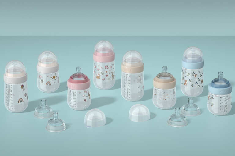 Mepal Set Flesspeen Mepal Mio 2-delig Medium Flow - Transparant