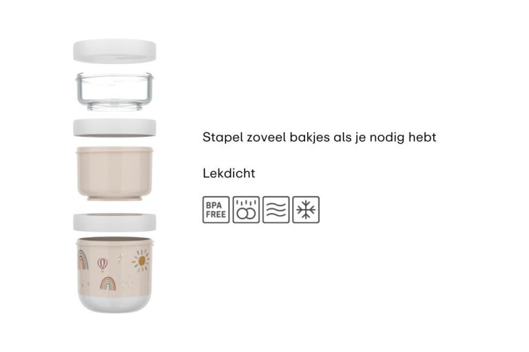 mepal Stapelbare snackbox Mepal Mio 3-delig - Fairy Garden