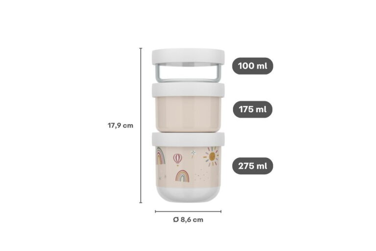 Mepal Stapelbare Snackbox Mepal Mio 3-delig - Little Farm